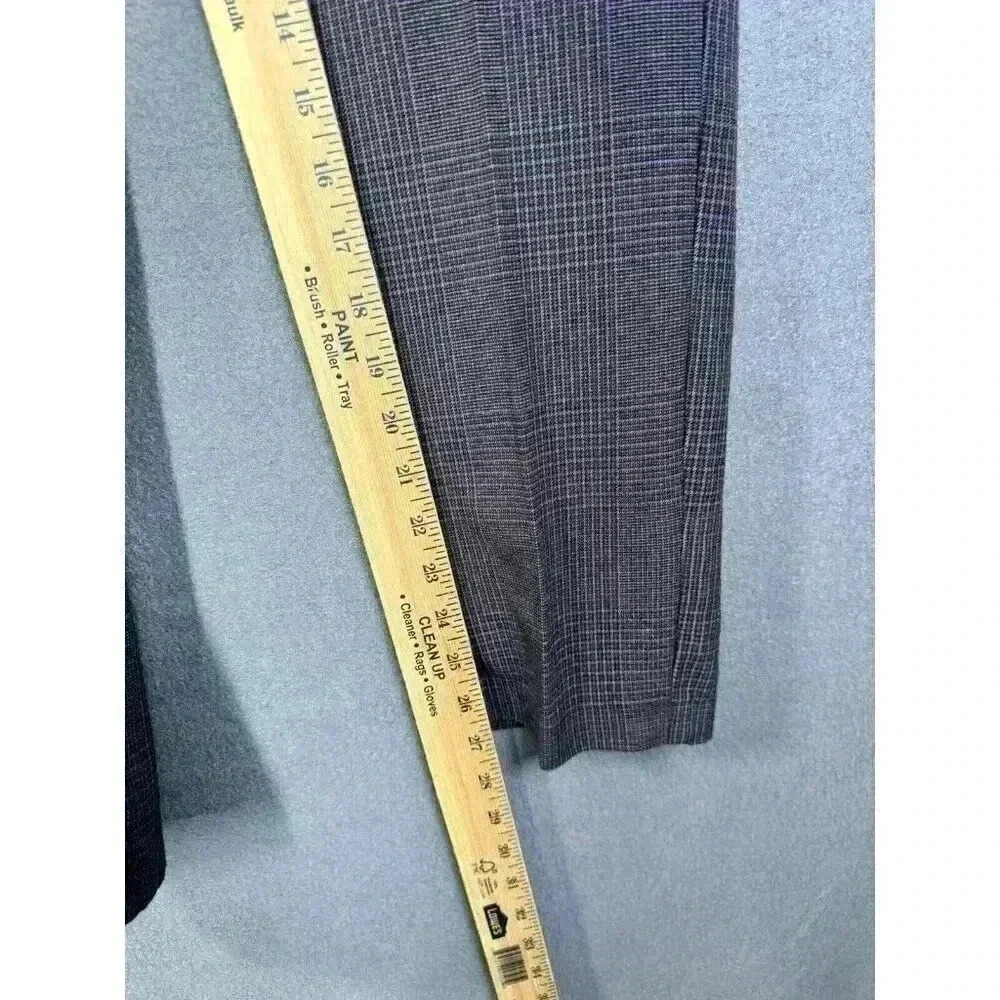 J. Jill Plaid Pants Size 8 Brown Blue Brushed Twill Bi-Stretch Ankle Button Zip - Picture 10 of 12